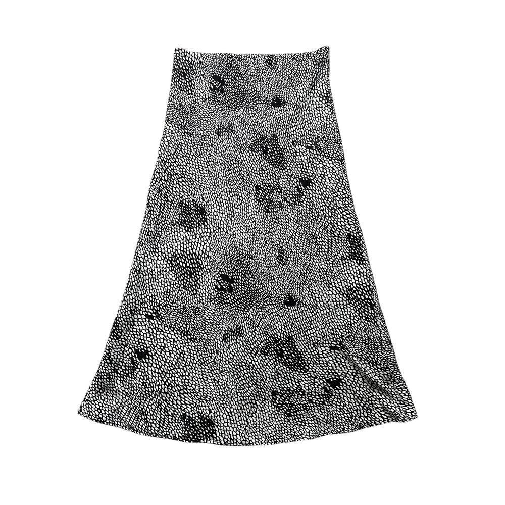 Lucy Paris Black White Pattern MIDI Skirt Sz S